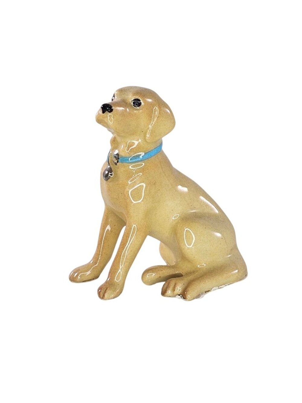 Hagen Renaker Golden Retriever Sitting Dog Miniature Figurine Blue Collar